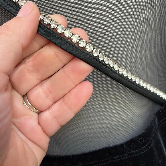 CDC Vintage Black Velvet Maxi Dress Size Small Y2K Whimsigoth Evening Gown - Picture 8 of 8